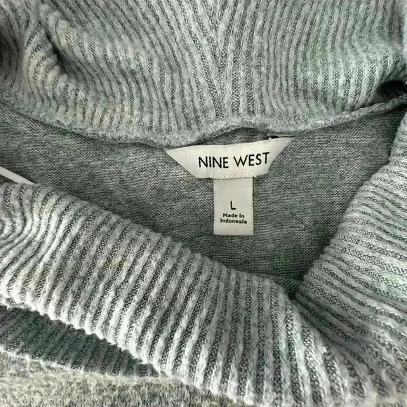 Nine West Heather Blue Cowl Neck Sweater Size L - Picture 2 of 4